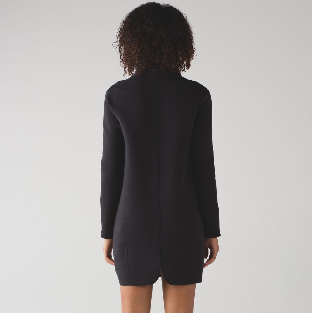 Lululemon City Bound Dress Long Sleeve Grey Black Dress Size 6 - Picture 3 of 10